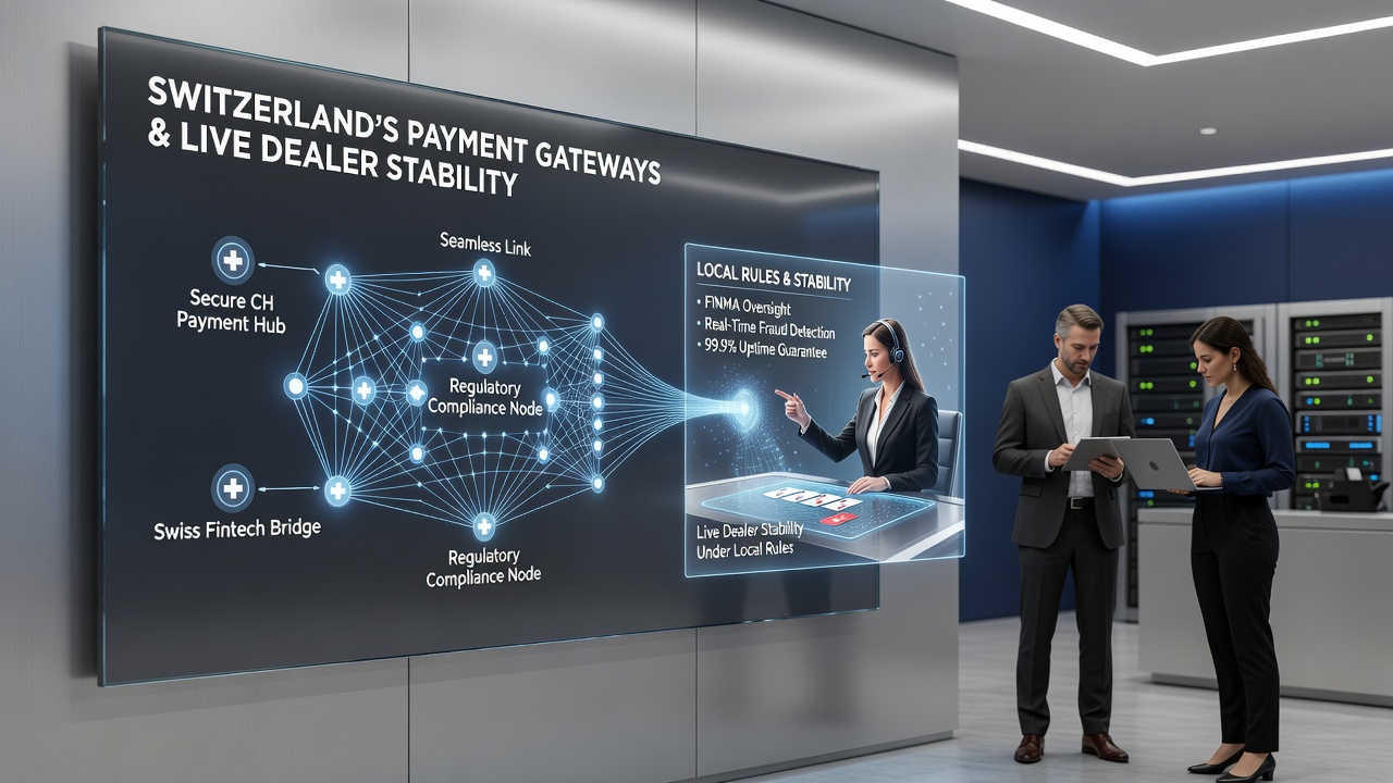 Compliance dashboard showing real-time monitoring of payment flows in Swiss licensed live dealer environments